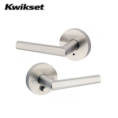 Kwikset Milan Privecy Lever with Round Rose Satin Nickel KWS-730MIL-RDT-15-6AL-RCS